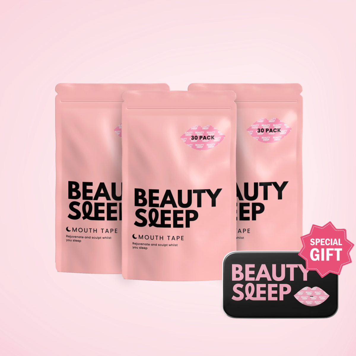 3 Pack - Beauty Sleep Mouth Tape + Free Travel Tin