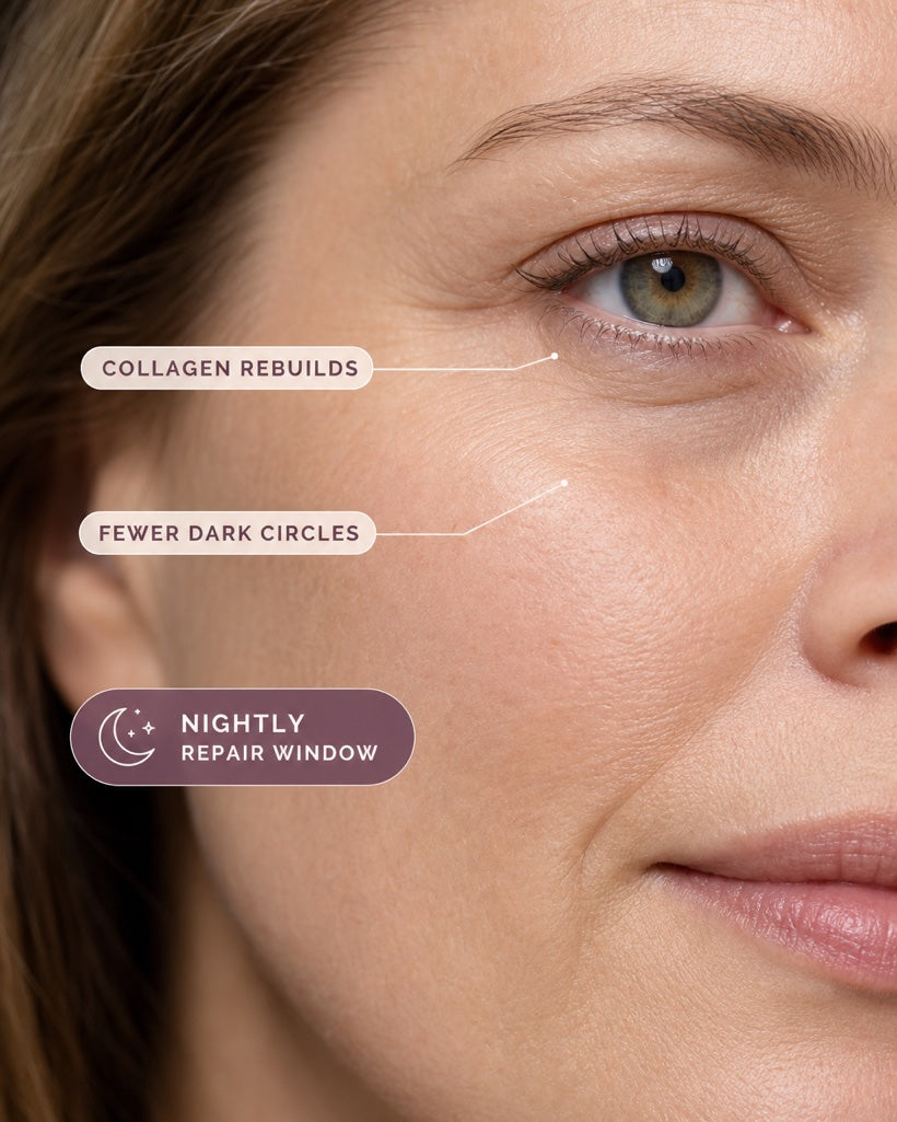 It quietly protects your skin’s nightly repair window
