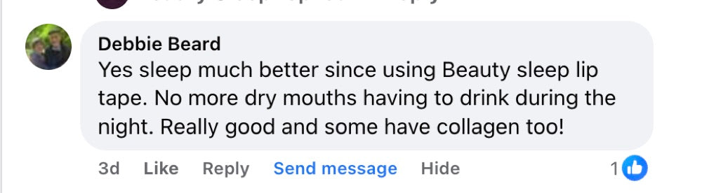 Beauty Sleep customer review about dry mouth