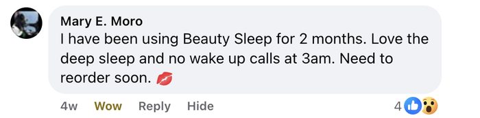 Beauty Sleep customer review about dry mouth