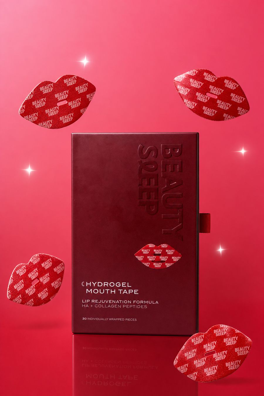 Beauty Sleep Collagen Mouth Tape box with lip-shaped strips