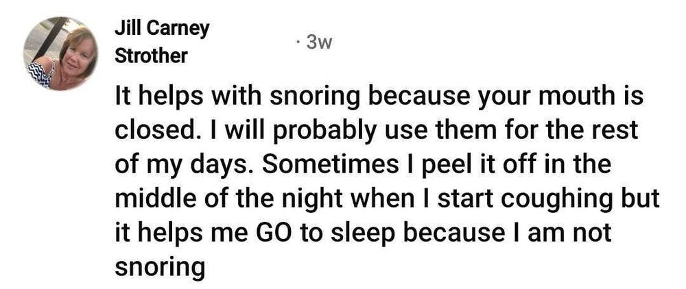 Beauty Sleep customer review about snoring