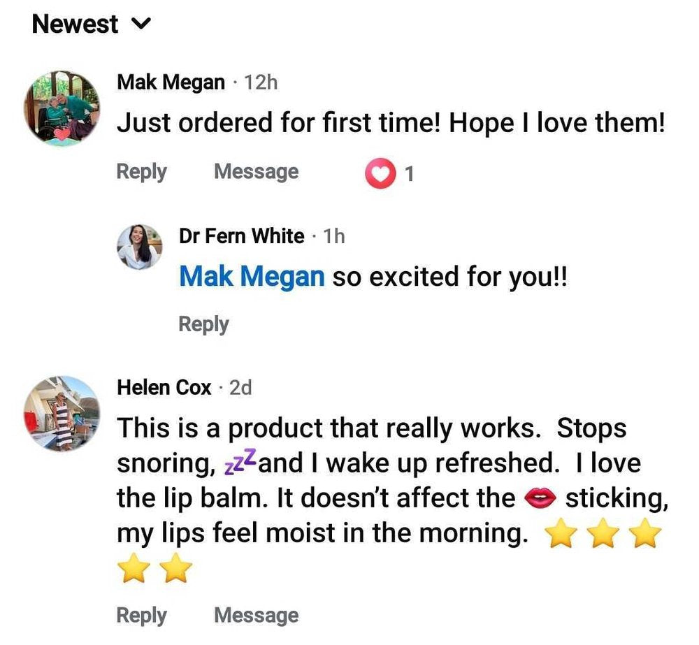 Beauty Sleep customer review about snoring