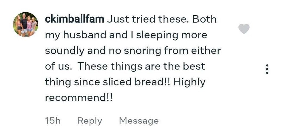Beauty Sleep customer review about snoring