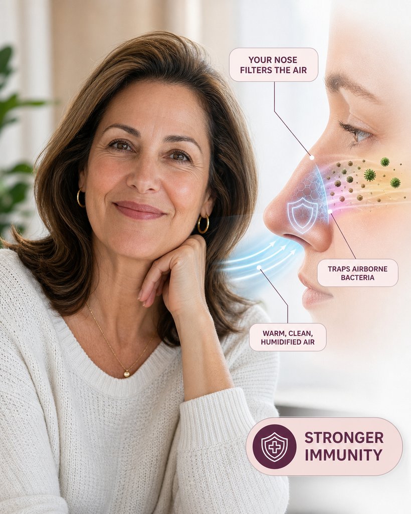 Your nose filters the air you breathe &mdash; fewer airborne bugs, stronger immunity