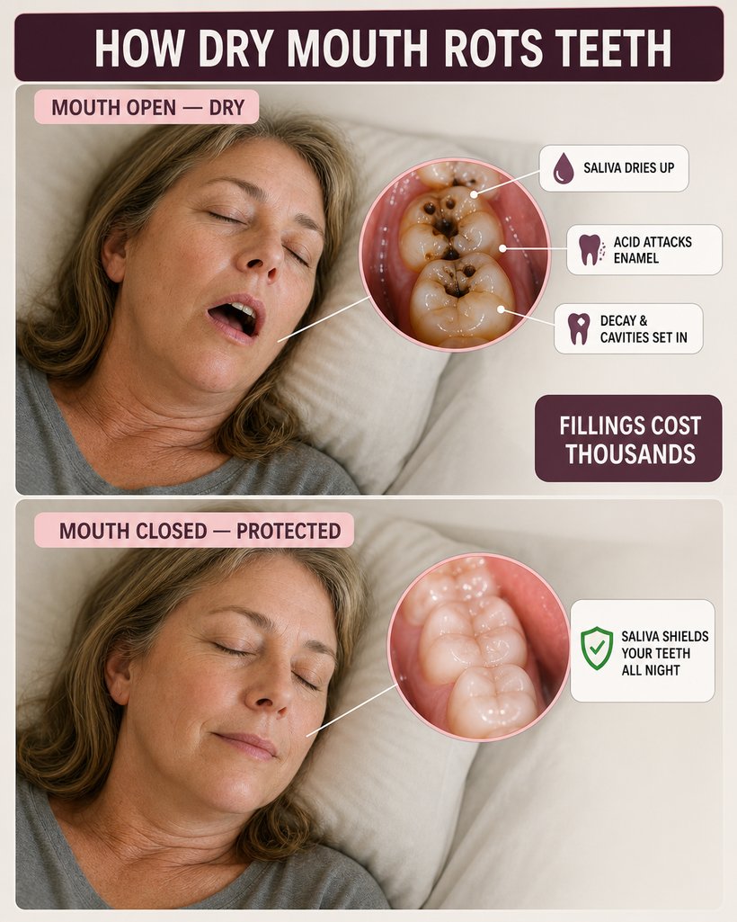It protects your teeth and gums from the decay and cavities dry mouth causes