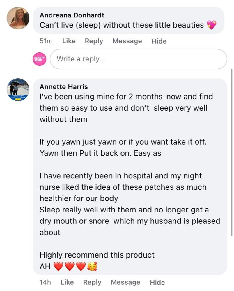 Beauty Sleep customer review about dry mouth