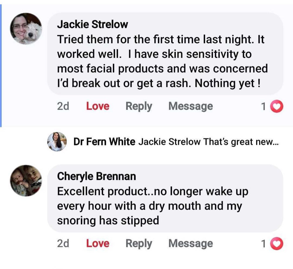 Beauty Sleep customer review about dry mouth