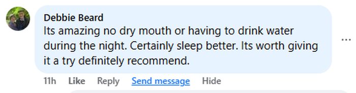 Beauty Sleep customer review about dry mouth