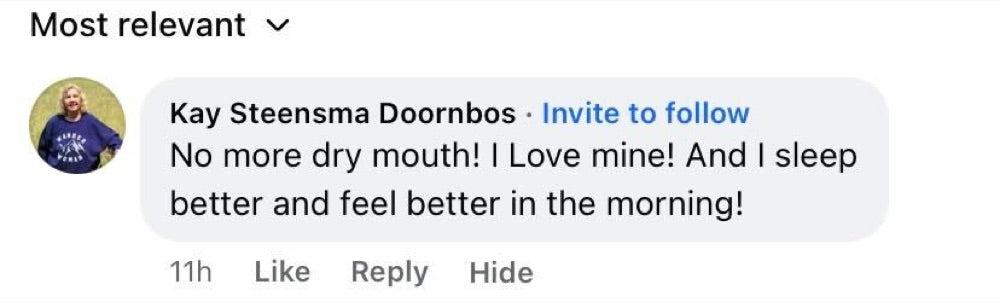 Beauty Sleep customer review about dry mouth