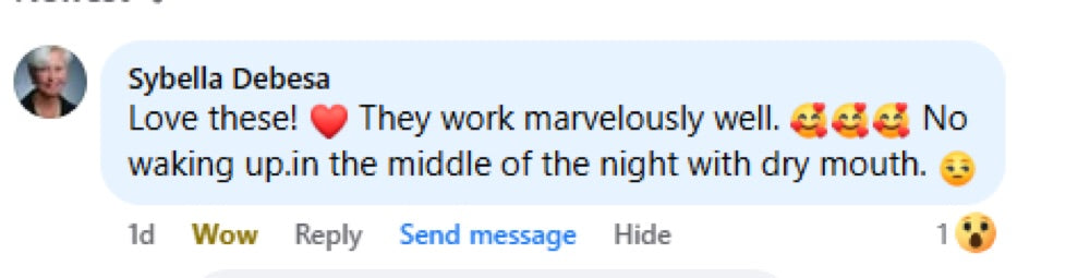Beauty Sleep customer review about dry mouth