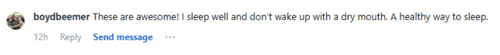 Beauty Sleep customer review about dry mouth