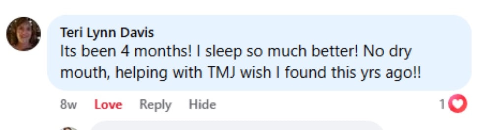 Beauty Sleep customer review about dry mouth