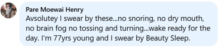 Beauty Sleep customer review about dry mouth