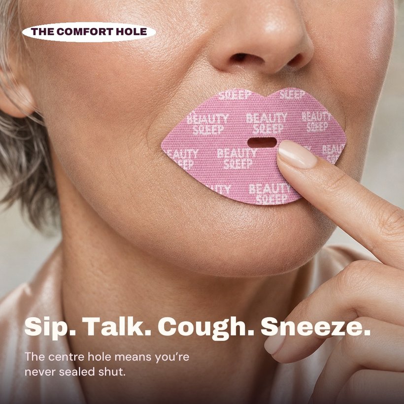 Beauty Sleep lip-shaped strip with a central breathing hole