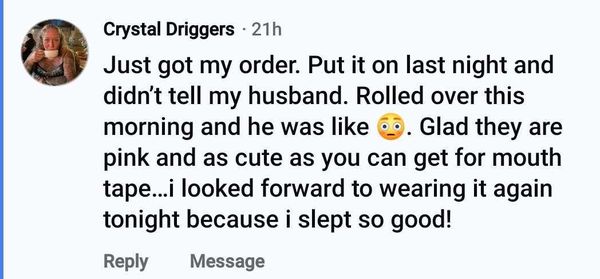 Facebook comment: looked forward to wearing it again tonight because I slept so good!