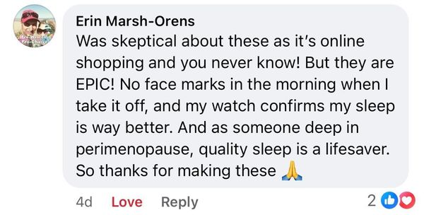 Facebook comment: my watch confirms my sleep is way better... perimenopause