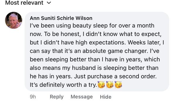 Facebook comment: absolute game changer. I've been sleeping better than I have in years