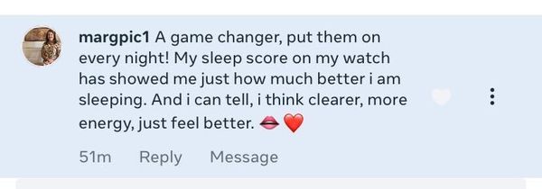 Facebook comment: My sleep score on my watch... clearer, more energy