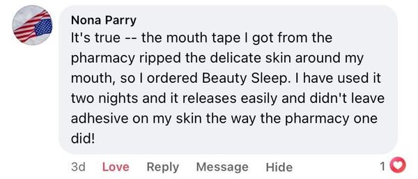Facebook comment: releases easily and didn't leave adhesive on my skin