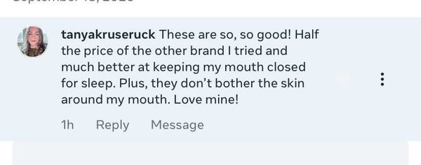 Facebook comment: much better at keeping my mouth closed... don't bother the skin