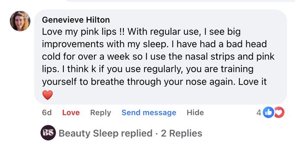 Facebook comment: With regular use, I see big improvements with my sleep.