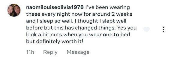 Facebook comment: I sleep so well... this has changed things