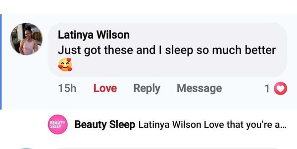 Facebook comment: Just got these and I sleep so much better