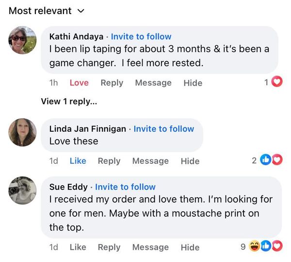 Facebook comment: game changer. I feel more rested.