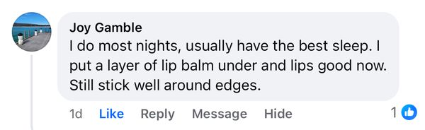 Facebook comment: usually have the best sleep... Still stick well around edges