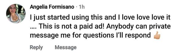 Facebook comment: I love love love it... This is not a paid ad!