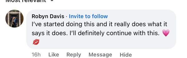 Facebook comment: it really does what it says it does