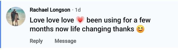 Facebook comment: been using for a few months now life changing