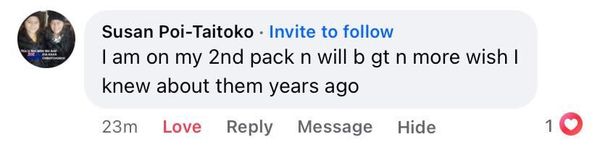 Facebook comment: wish I knew about them years ago