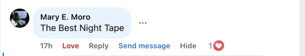Facebook comment: The Best Night Tape