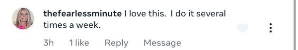 Facebook comment: I love this. I do it several times a week.