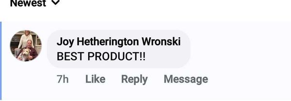 Facebook comment: BEST PRODUCT!!