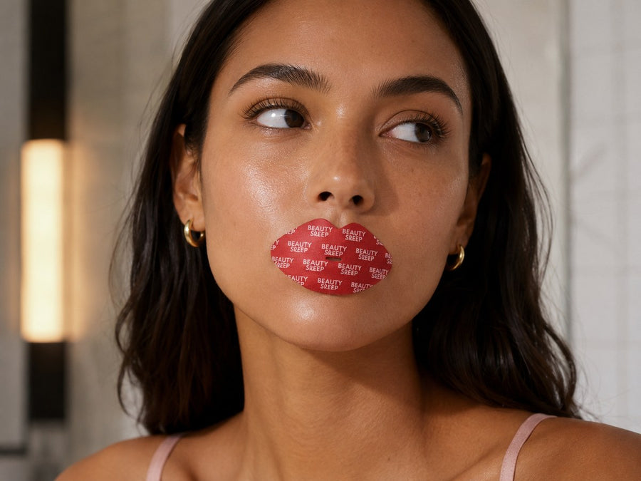 Wearing a Beauty Sleep Collagen strip