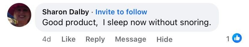 Beauty Sleep customer review about snoring