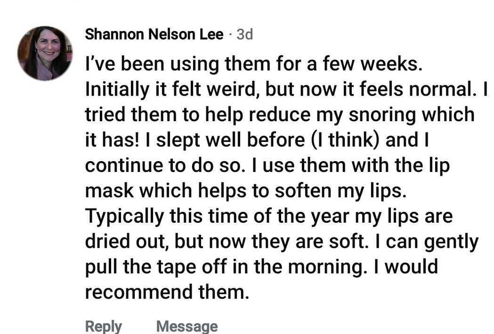 Beauty Sleep customer review about snoring