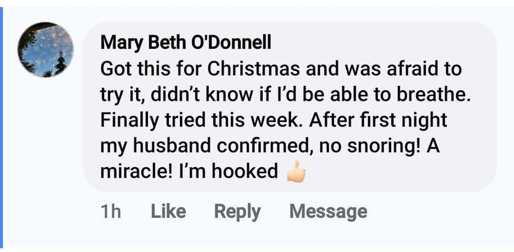Beauty Sleep customer review about snoring